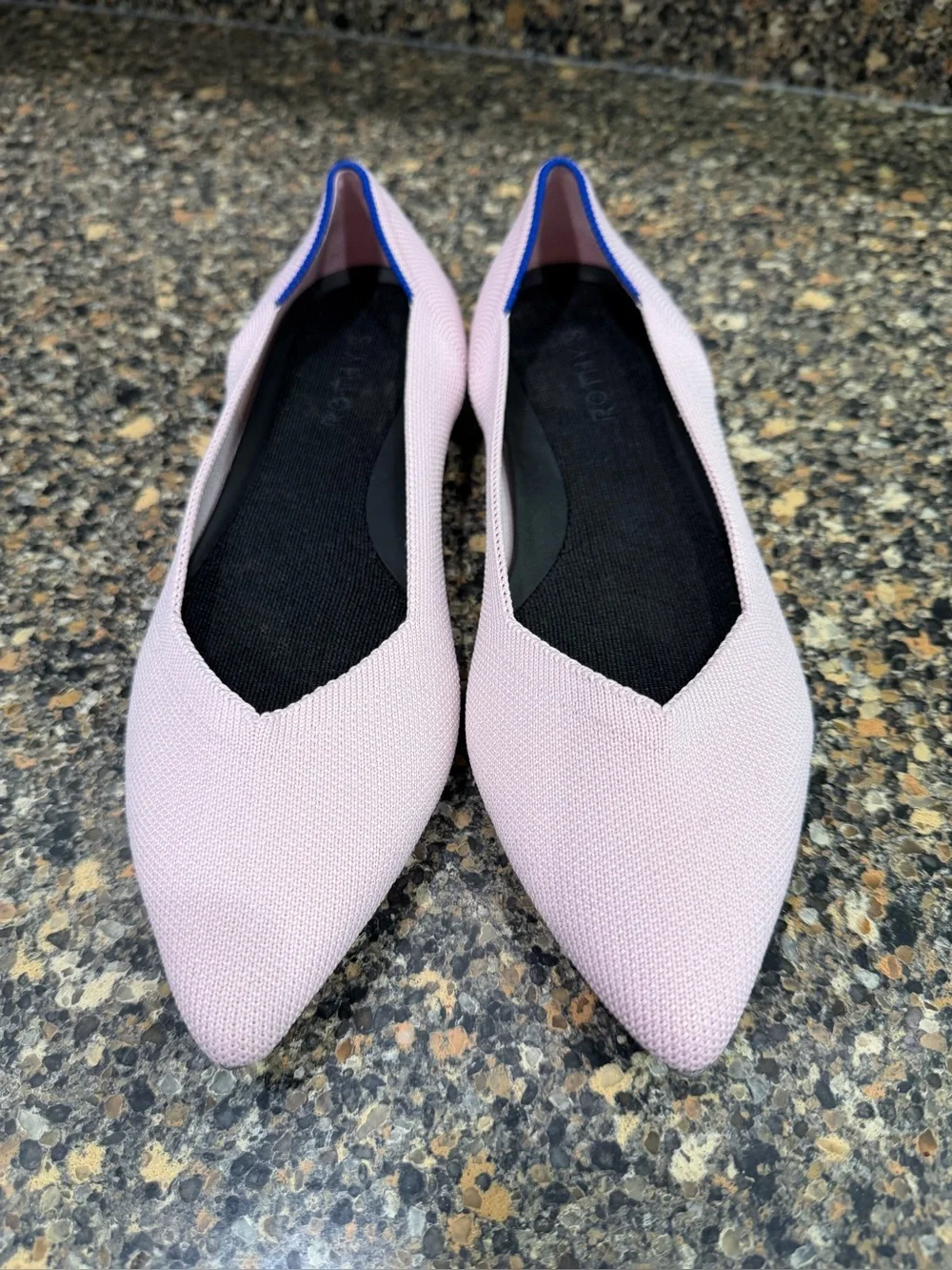 Women's Rothys  Pointed Knit Flats in Light Pink 10